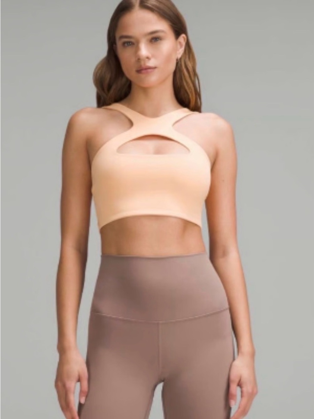 Lululemon Bend This Scoop and Cross Bra - Peach Bellini - Size XXS/XS